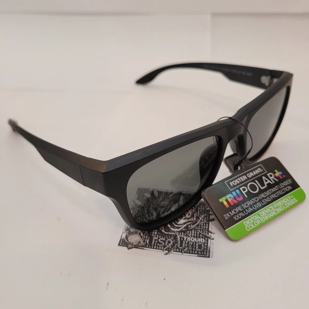 Foster Grant Sunglasses Mens TruPolar Polarized Matte‎ Black SR1124 BLK TP07
